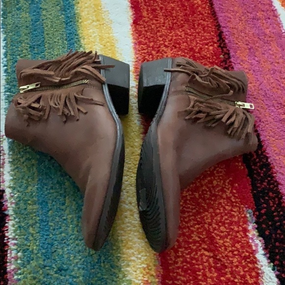 ANTHROPOLOGIE Klub Nico Brown Leather Fringe Boots - Picture 5 of 8